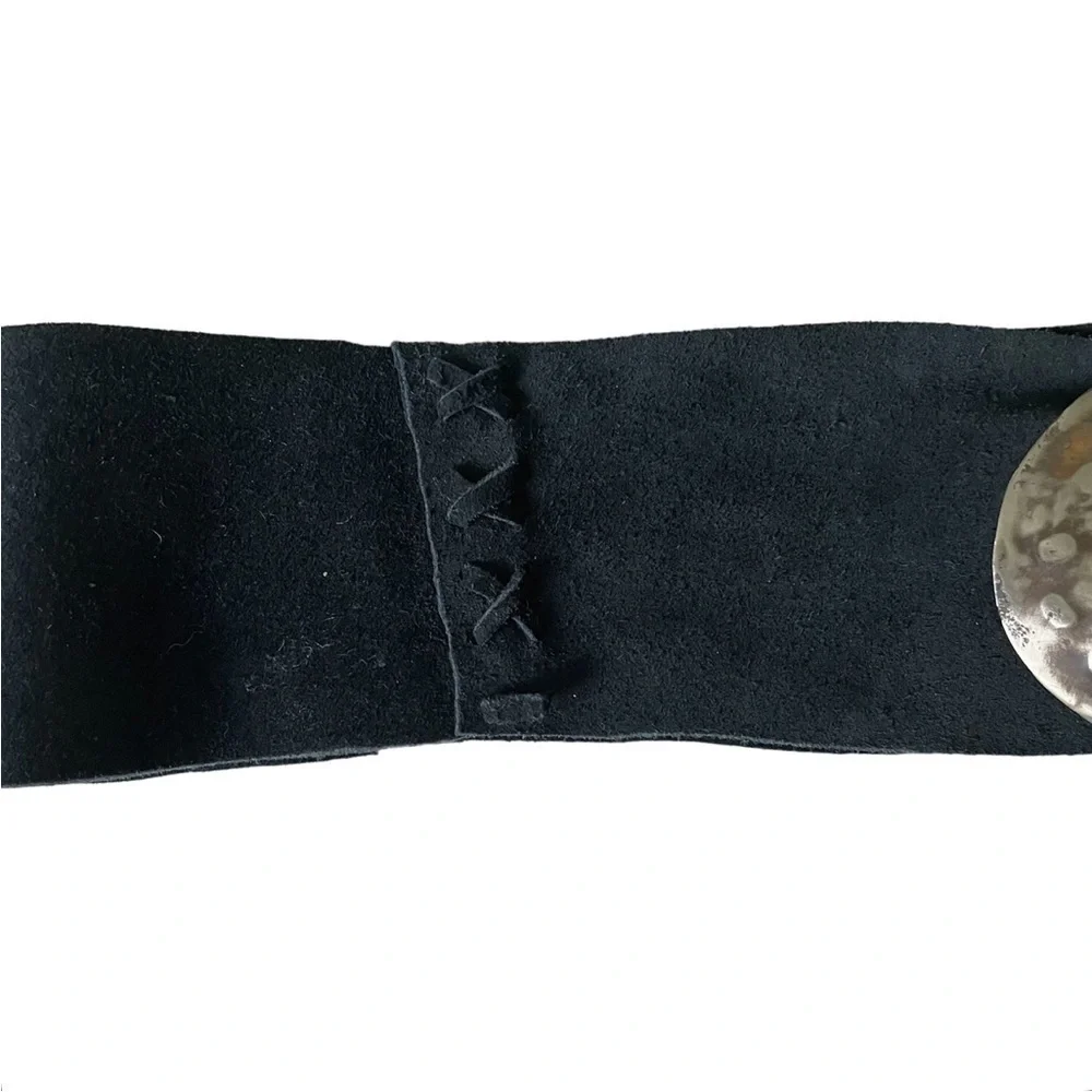 Handmade Black Suede Belt One Size